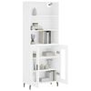 vidaXL Buffet haut Blanc 69,5x34x180 cm Bois d'ing&eacute;nierie