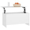 vidaXL Table basse Blanc 102x55,5x52,5 cm Bois d'ing&eacute;nierie