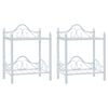 vidaXL Tables de chevet 2 pcs Acier et verre tremp&eacute; 45x30,5x60cm Blanc