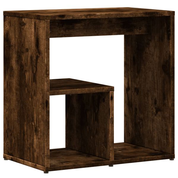 vidaXL Table d'appoint Ch&ecirc;ne fum&eacute; 50x30x50 cm Bois d'ing&eacute;nierie