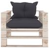 vidaXL Canap&eacute; palette de jardin avec coussins anthracite Bois de pin