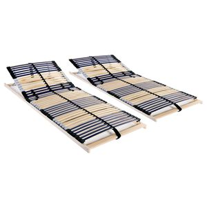 vidaXL Sommiers &agrave; lattes sans matelas 2 pcs avec 42 lattes 80x200 cm