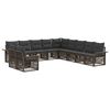 vidaXL Ensemble de canap&eacute; de jardin 11 pc Gris polyrotin