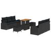 vidaXL Ensemble de canap&eacute; de jardin 9 pc Noir polyrotin