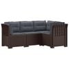 vidaXL Canap&eacute; de jardin 4 places avec coussins aspect rotin PP Marron