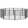 vidaXL Porte pour chien 8 pc Noir 100 x 80 cm Acier galvanis&eacute;