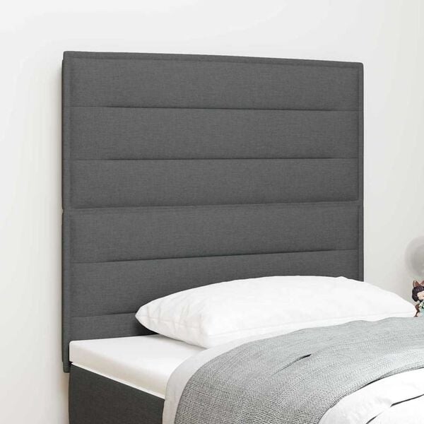 vidaXL T&ecirc;te de lit LED avec t&ecirc;te de lit Gris fonc&eacute; 100 cm Polyester