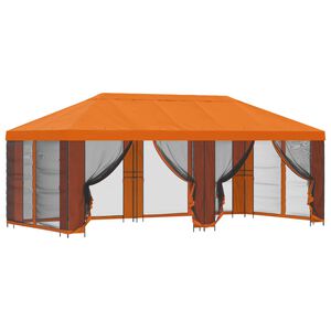 vidaXL Gazebo avec murs lat&eacute;raux 6 x 3 m Orange Polyester et Acier 190
