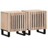 vidaXL Tables de chevet 2 pcs 40x34x46 cm bois manguier massif blanchi