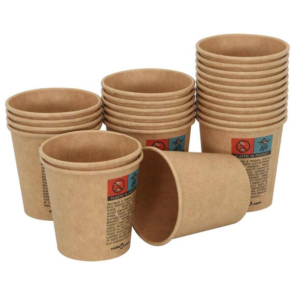 vidaXL Tasses &agrave; caf&eacute; en papier 1000 pcs 4oz 100ml marron