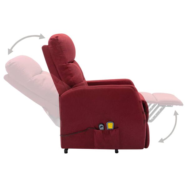 vidaXL Fauteuil de massage Rouge bordeaux Tissu