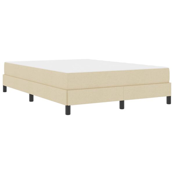 vidaXL Lit &agrave; ressorts avec matelas Cr&egrave;me 140 x 200 cm tissu