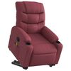 vidaXL Fauteuil inclinable de massage &eacute;lectrique Rouge bordeaux Tissu