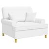 vidaXL Fauteuil XXL avec coussins Blanc Tissu
