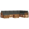 vidaXL Ensemble de canap&eacute;s d'ext&eacute;rieur 9 pc Naturel et Anthracite