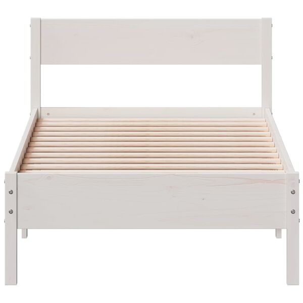 vidaXL Cadre de lit sans matelas blanc 90x190 cm bois de pin massif
