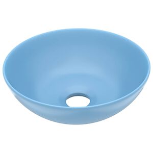 vidaXL Lavabo de salle de bain C&eacute;ramique Bleu clair Rond