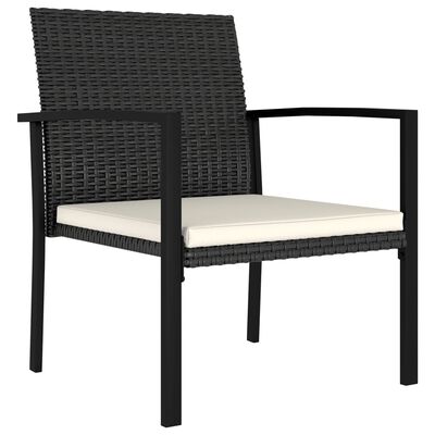 vidaXL Chaises à manger de jardin lot de 4 résine tressée noir