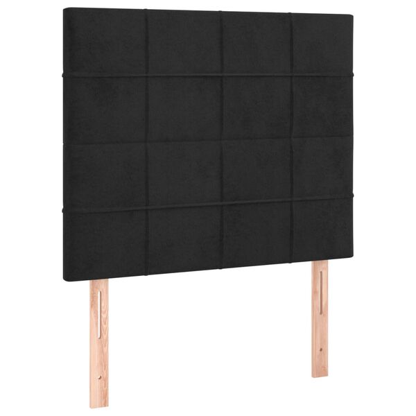 vidaXL T&ecirc;te de lit &agrave; LED Noir 80x5x118/128 cm Velours