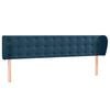 vidaXL T&ecirc;te de lit avec oreilles Bleu fonc&eacute; 183x23x78/88 cm Velours