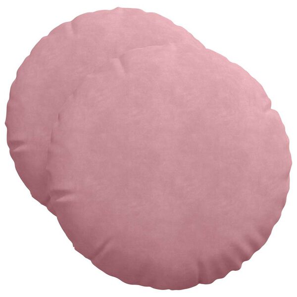 vidaXL Coussins de si&egrave;ge 2 pcs Rose &Oslash; 40 x 13 cm Velours