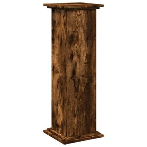 vidaXL Pi&eacute;destal avec rangement ch&ecirc;ne fum&eacute; 31x30x90 cm bois ing&eacute;nierie
