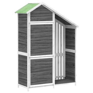vidaXL Abri &agrave; outils de jardin gris 120x53,5x170 cm bois massif pin