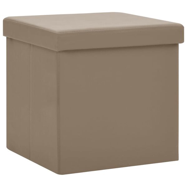 vidaXL Tabourets de rangement pliables lot de 2 cappuccino PVC
