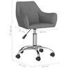 vidaXL Chaise pivotante de bureau Gris fonc&eacute; Tissu