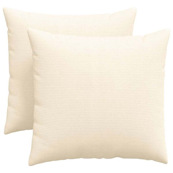 vidaXL Coussins de canap&eacute; 2 pcs Cr&egrave;me 45 x 45 cm