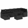 vidaXL Ensemble de canap&eacute; de jardin 8 pc Noir Poly rotin