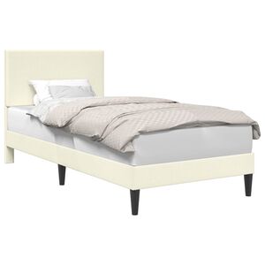 vidaXL Cadre de lit Cr&egrave;me 90 x 200 cm Tissu en velours c&ocirc;tel&eacute;