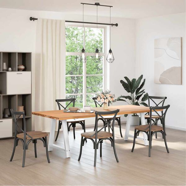 vidaXL Pieds de table &agrave; manger en forme de A 2 pi&egrave;ces Blanc 80 x (72-73) cm Acier