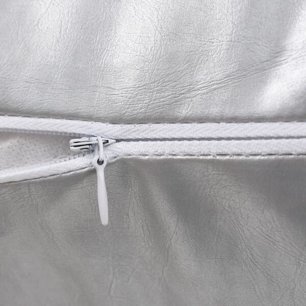 vidaXL Jeu de coussin lot de 2 PU 60 x 60 cm Argent&eacute;