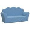 vidaXL Canap&eacute; pour enfants 2 places bleu peluche douce