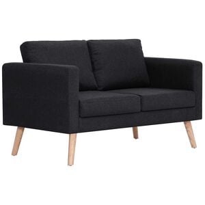 vidaXL Canap&eacute; &agrave; 2 places Tissu Noir