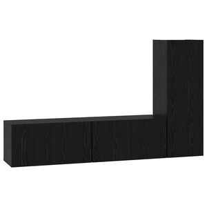 vidaXL Ensemble meuble TV 3 pcs Ch&ecirc;ne noir Bois d'ing&eacute;nierie