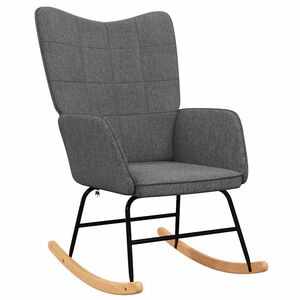 vidaXL Chaise &agrave; bascule Gris fonc&eacute; Tissu