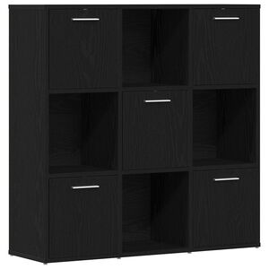 vidaXL Biblioth&egrave;que en ch&ecirc;ne noir 90 x 28 x 90 cm bois d'ing&eacute;nierie