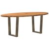 vidaXL Table à manger marron clair bois de chêne massif ovale