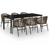 vidaXL Ensemble &agrave; manger de jardin 7 pcs Marron