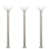 vidaXL Bornes lumineuses avec d&eacute;tecteur lot de 3 120 cm acier inoxydable IP44