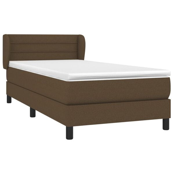 vidaXL Sommier &agrave; lattes de lit avec matelas Marron fonc&eacute; 100x200 cm