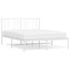 vidaXL Cadre de lit m&eacute;tal sans matelas et t&ecirc;te de lit blanc 140x200 cm