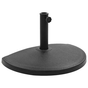 vidaXL Socle demi-rond de parasol Polyr&eacute;sine 15 kg Noir