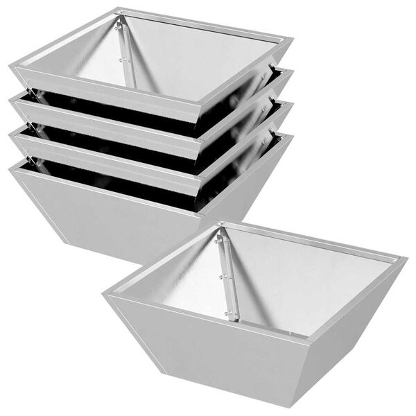 vidaXL Cache-pot de jardin 5 pcs Argent 40 x 40 x 15 cm