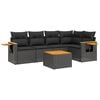 vidaXL Salon de jardin 6 pcs avec coussins noir r&eacute;sine tress&eacute;e