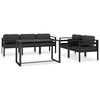 vidaXL Salon de jardin 6 pcs avec coussins Aluminium Anthracite