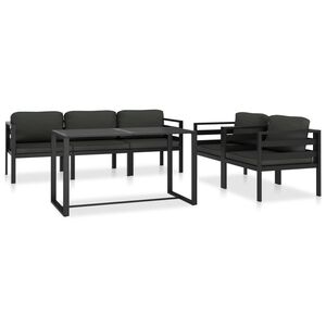 vidaXL Salon de jardin 6 pcs avec coussins Aluminium Anthracite