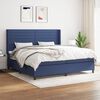 vidaXL Sommier &agrave; lattes de lit avec matelas Bleu 200x200 cm Tissu